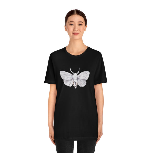 White Moth Shirt - Scientific Illustration Natural History TShirt - Cottage Core Clothing - Goblincore
